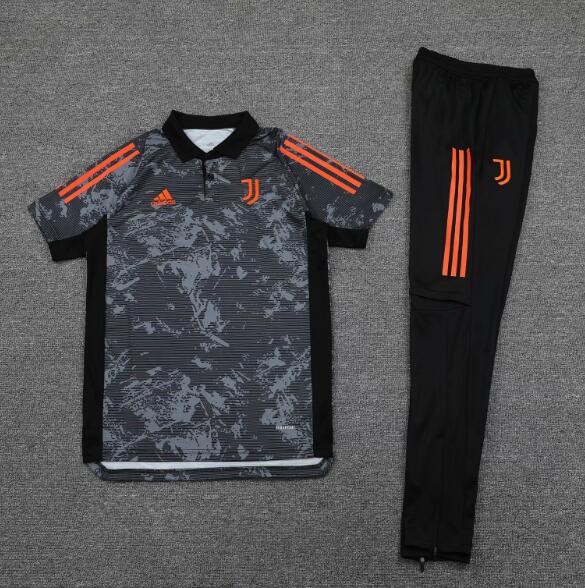 Juventus Grey Polo Kits Shirt + Pants 2020/21