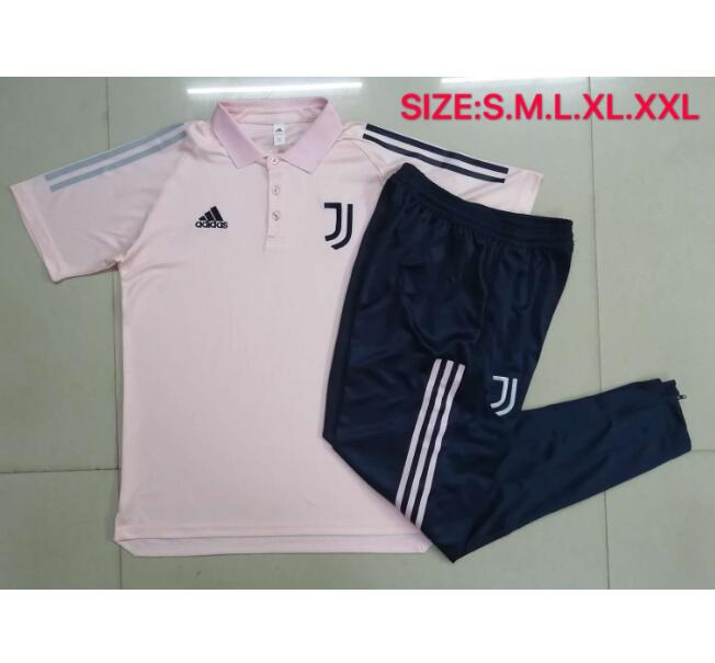 Juventus Pink Polo Kits Shirt + Pants 2020/21