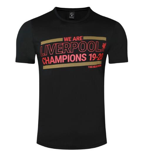 Liverpool Black "We Are Liverpool Champions 19-20" T-Shirt 2020/21