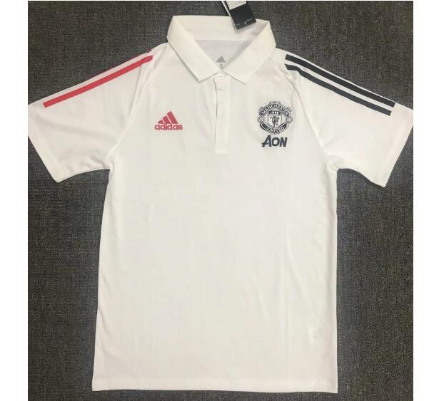 Manchester United White Polo Shirt 2020/21