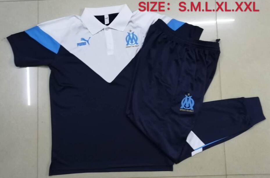 Marseille Navy Polo Kits Shirt + Pants 2020/21