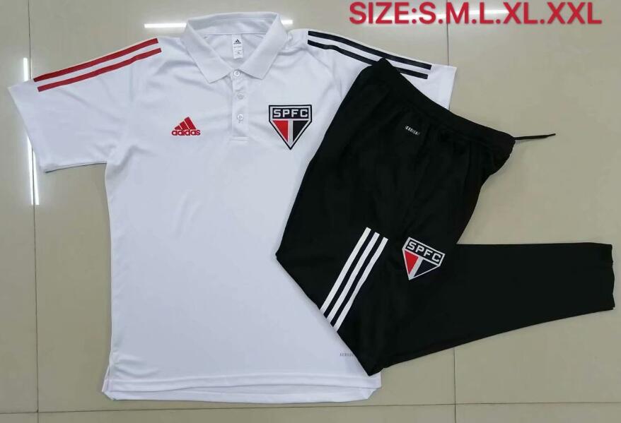 Sao Paulo White Polo Kits Shirt + Pants 2020/21