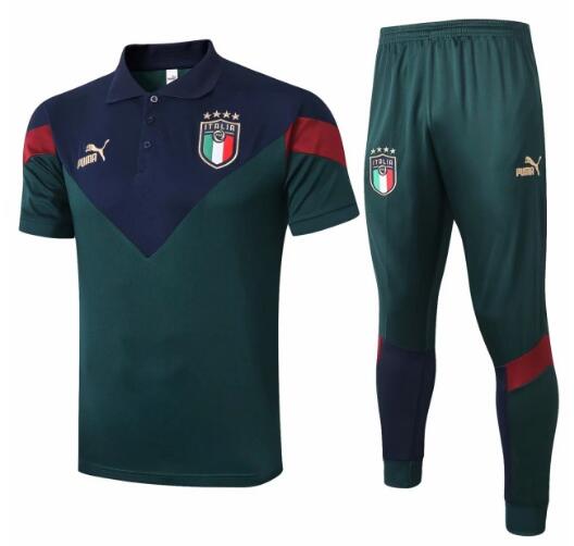 2020 Italy Green Polo Kits Shirt + Pants