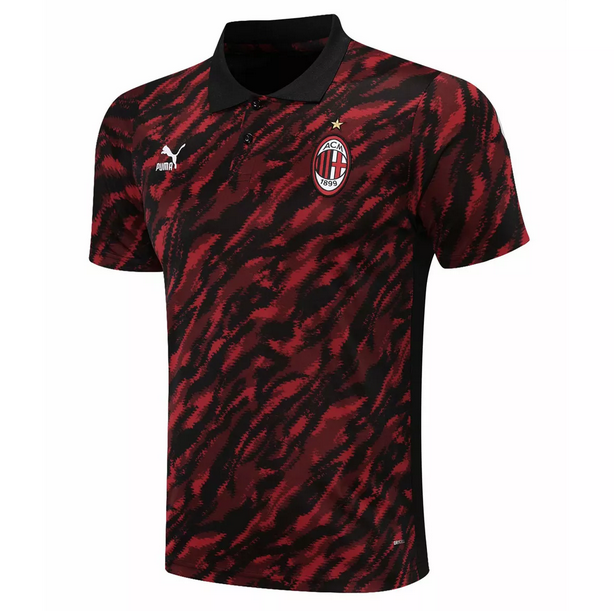 2021/22 AC Milan Black Red Polo Shirt