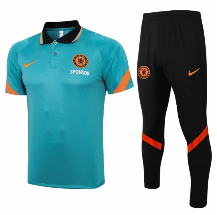 2021/22 Chelsea Green Polo Kits Shirt + Pants