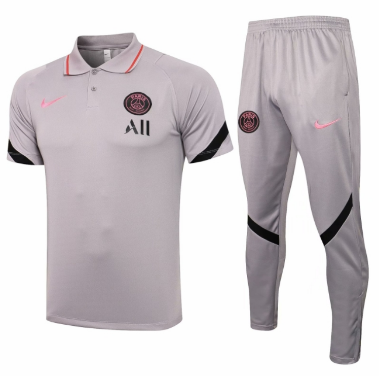 2021/22 PSG Grey Polo Kits Shirt + Pants