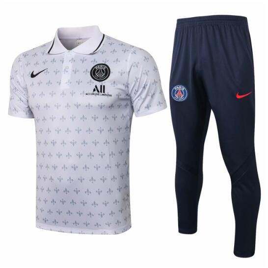 2021/22 PSG White Polo Kits Shirt + Pants