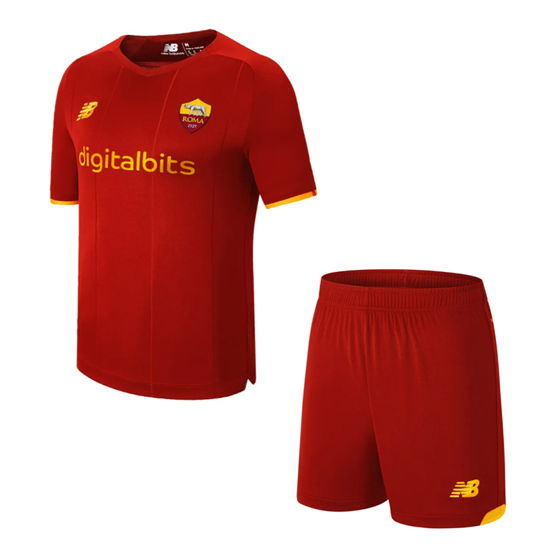 Kids Roma 2021/22 Home Soccer Kits Shirt With Shorts