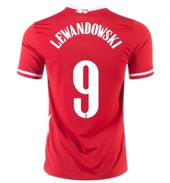 2020 EURO Poland Away Kit Soccer Jersey ROBERT LEWANDOWSKI #9