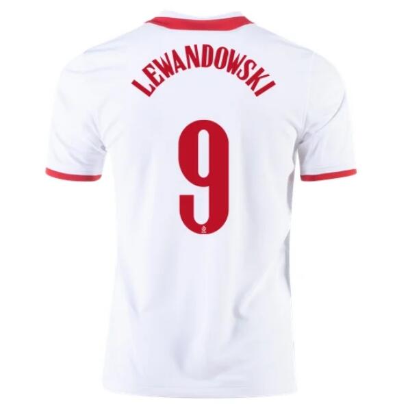 2020 EURO Poland Home Kit Soccer Jersey ROBERT LEWANDOWSKI #9