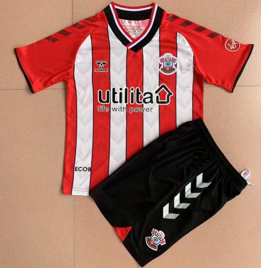 Kids Southampton 2021/22 Home Soccer Kits Shirt With Shorts