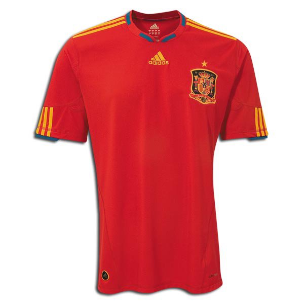 2010 World Cup Spain Home Red Champion Soccer Jersey Shirt