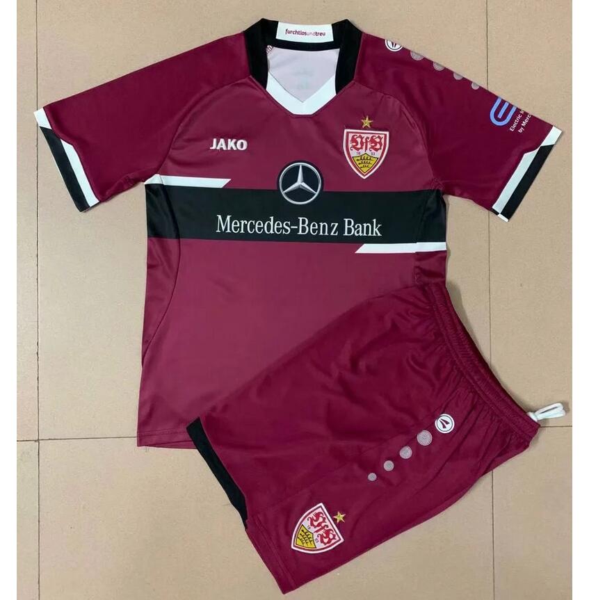 2021/22 Stuttgart Kids Red Goalkeeper Soccer Kits Shirt With Shorts