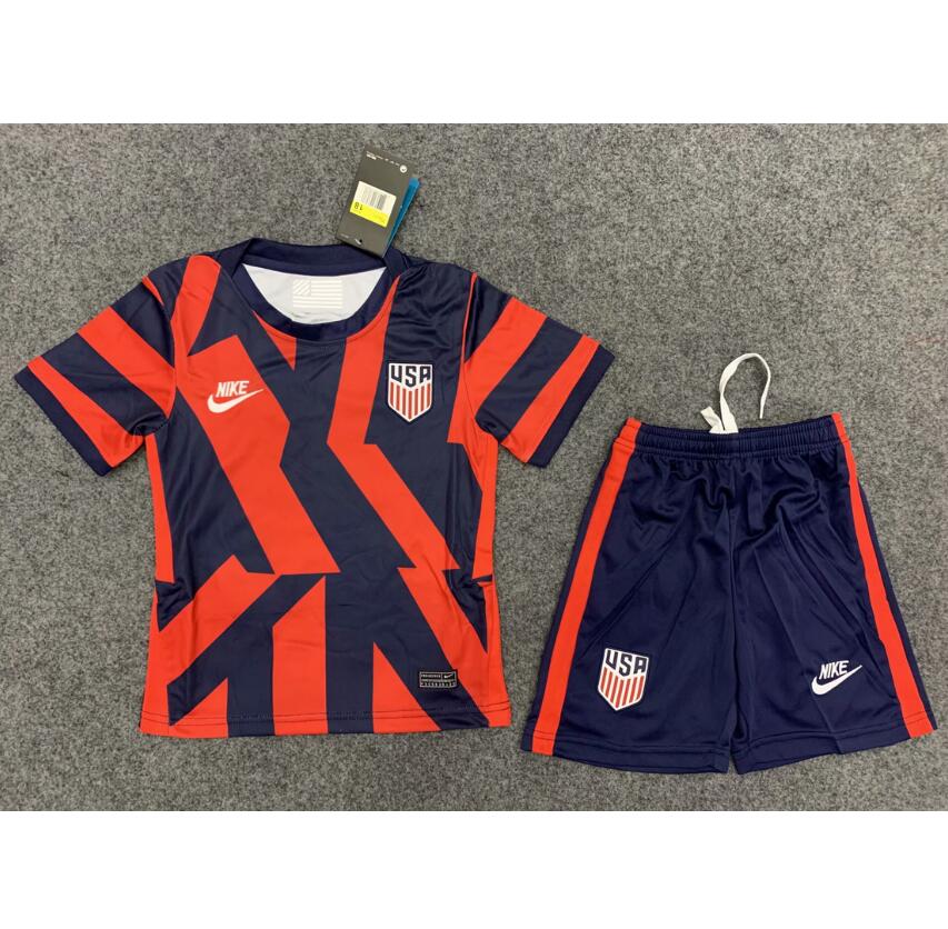 Kids USA 2021 Away Soccer Shirt With Shorts