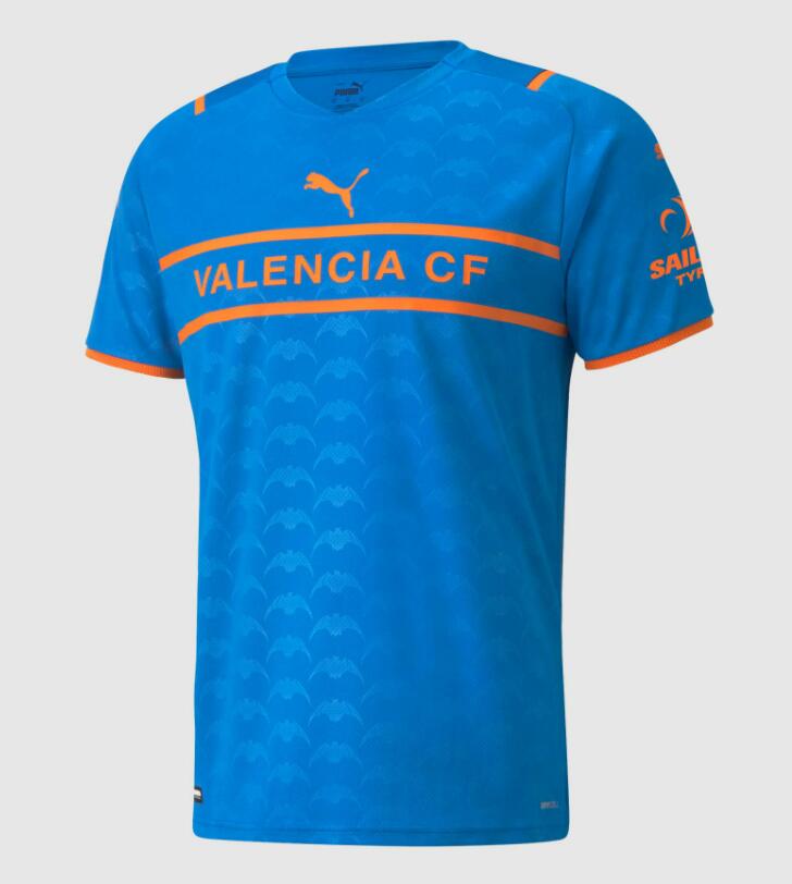 2021/22 Valencia Third Away Blue Soccer Jersey Shirt