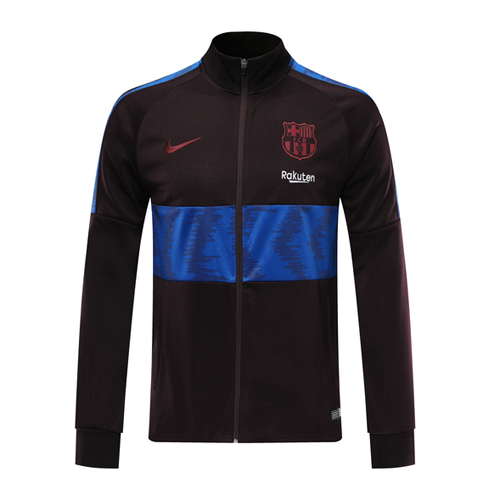 Barcelona Black Blue High Neck Collar Training Jacket 2019/20