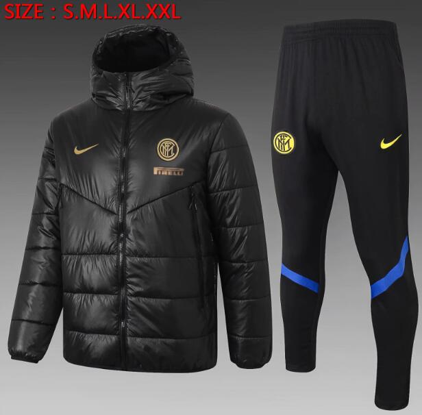 Inter Milan Black Cotton Warn Coat Kits 2020/21