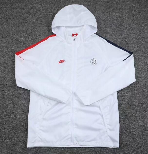 PSG White Windbreaker Jacket 2020/21