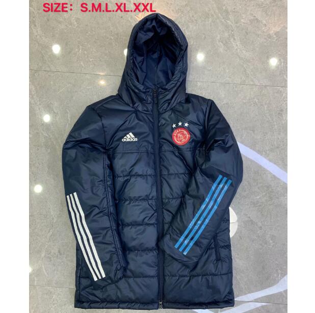 Ajax Blue Cotton Warn Coat 2020/21