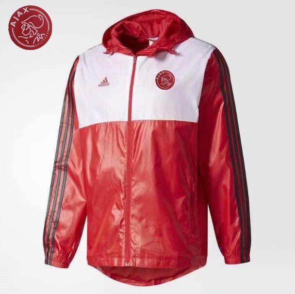 Ajax White Red Windbreaker Hoodie Jacket 2020/21