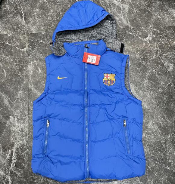 Barcelona Blue Cotton Warn Waistcoat 2020/21