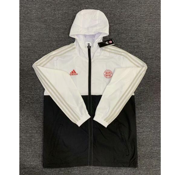 Bayern Munich White Black Windbreaker Jacket 2020/21