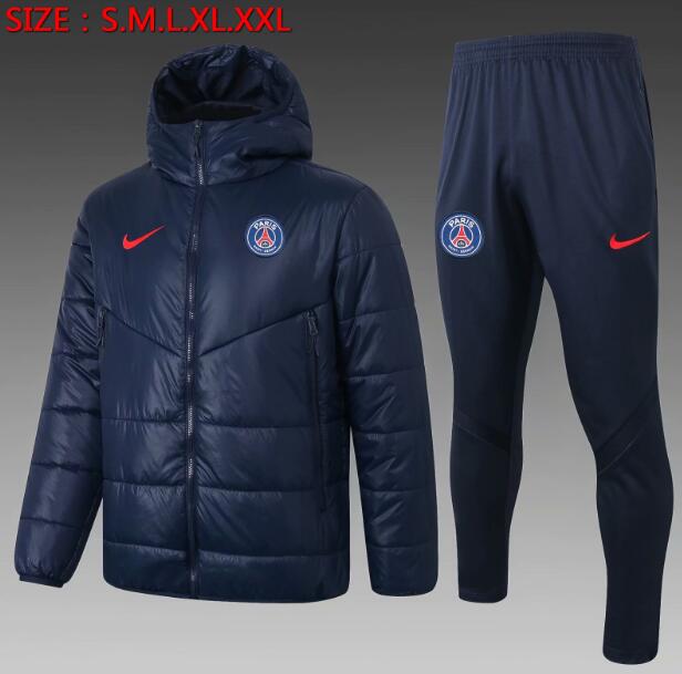 PSG Navy Cotton Warn Coat Kits with Pants 2020/21