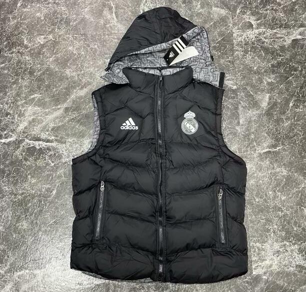 Real Madrid Black Cotton Warn Waistcoat 2020/21