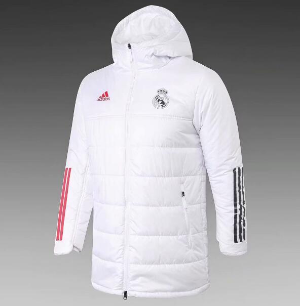 Real Madrid White Cotton Warn Coat 2020/21