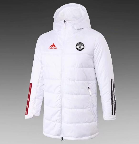 Manchester United White Cotton Warn Coat 2020/21