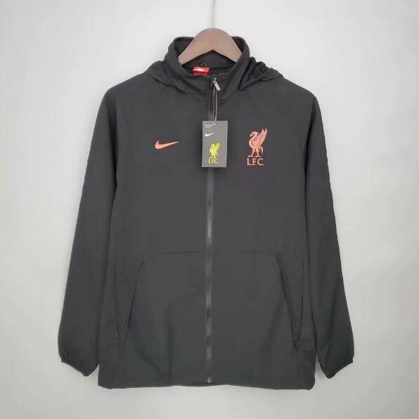 2021/22 Liverpool Black Windbreaker Hoodie Jacket