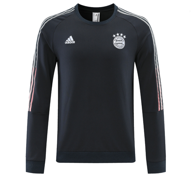 2021/22 Bayern Munich Black Round Neck Sweater Shirt