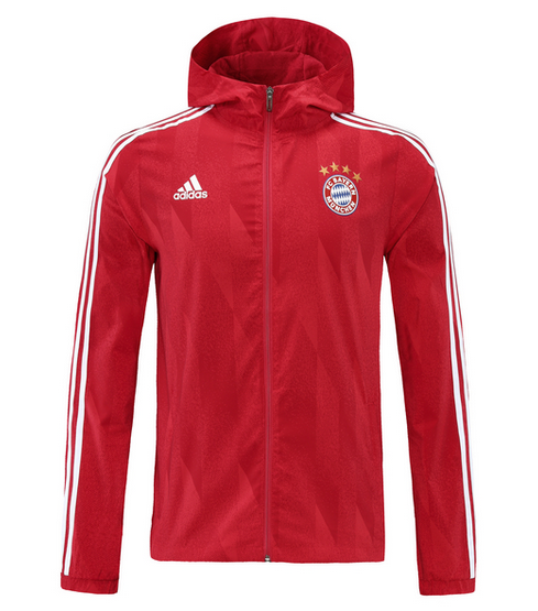 2021/22 Bayern Munich Red Windbreaker Hoodie Jacket