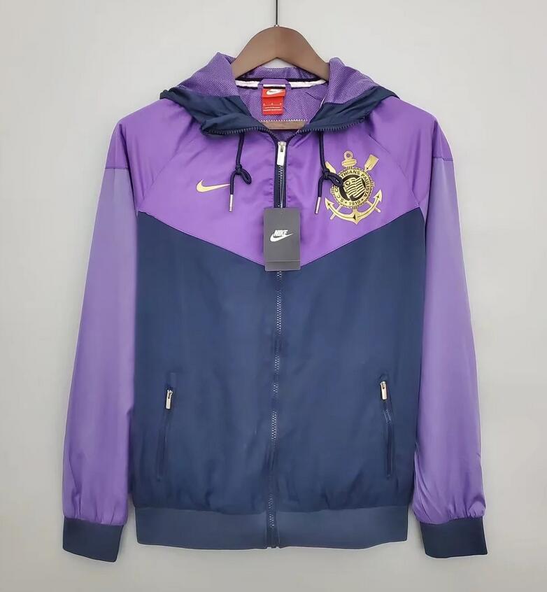 2021/22 Corinthians Purple Navy Windbreaker Hoodie Jacket