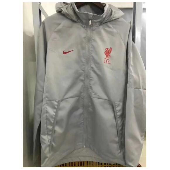 2021/22 Liverpool Light Grey Windbreaker Hoodie Jacket