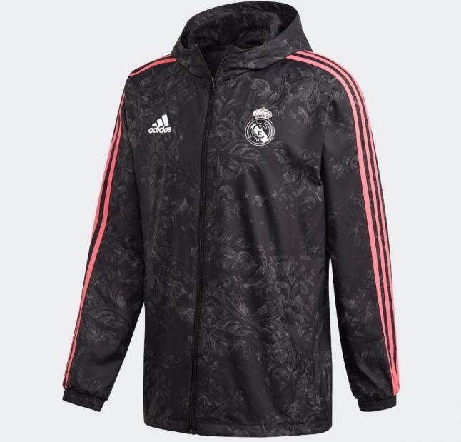 2021/22 Real Madrid Grey Windbreaker Hoodie Jacket