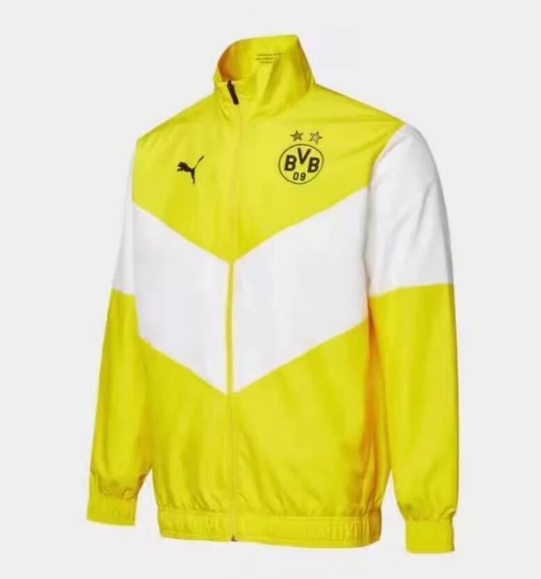 2021/22 Dortmund Yellow White Windbreaker Hoodie Jacket